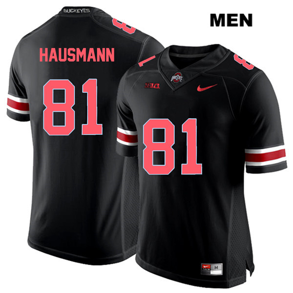 Ohio State Buckeyes Men's Jake Hausmann #81 Red Number Black Authentic Nike College NCAA Stitched Football Jersey UV19V05DC